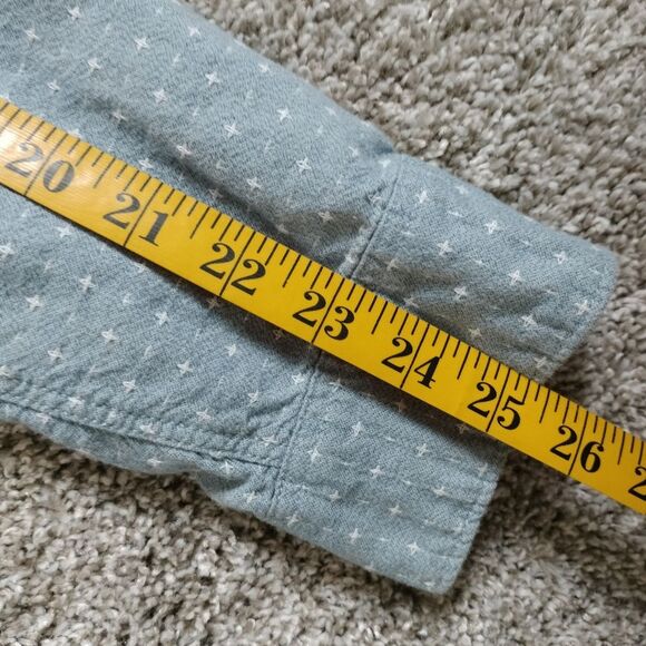 Men's Vans Long Sleeve Button Up Shirt Light Blue Tailored Fit  Sz L - Picture 5 of 6